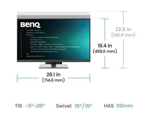 Монітор BenQ RD320U Metallic Grey