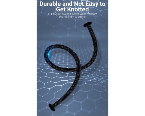 Дата кабель USB 2.0 AM to Lightning 2.0m 2.4A Aluminum Alloy Purple Vention (LABVH)