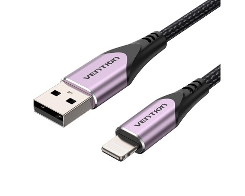 Дата кабель USB 2.0 AM to Lightning 2.0m 2.4A Aluminum Alloy Purple Vention (LABVH)
