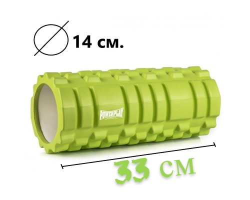 Масажний ролик PowerPlay 4025 Massage Roller 33x14см Зелений (PP_4025_Green)