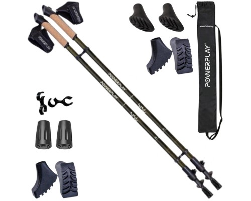 Палиці для скандинавської ходи PowerPlay 9108 Sisu Black/Gold 80-135 см (PP_9108_Sisu)