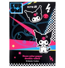 Кольоровий папір Kite А4 неоновий Kuromi (10 аркушів/ 5 кольорів) (HK24-252-2)