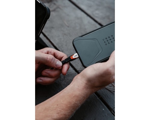 Дата кабель USB-C to USB-C 0.75m v3.2 240W Rugged double braided nylon black+orange UAG (9B4415114097)