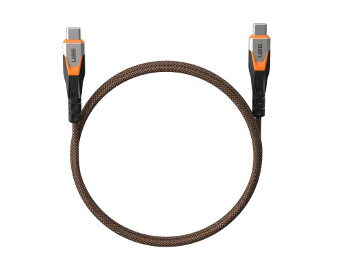 Дата кабель USB-C to USB-C 0.75m v3.2 240W Rugged double braided nylon black+orange UAG (9B4415114097)