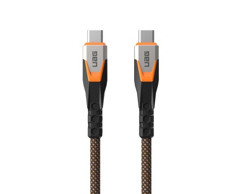 Дата кабель USB-C to USB-C 0.75m v3.2 240W Rugged double braided nylon black+orange UAG (9B4415114097)
