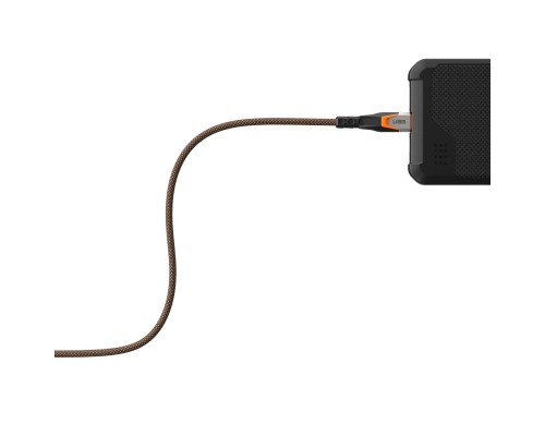 Дата кабель USB-C to USB-C 0.75m v3.2 240W Rugged double braided nylon black+orange UAG (9B4415114097)