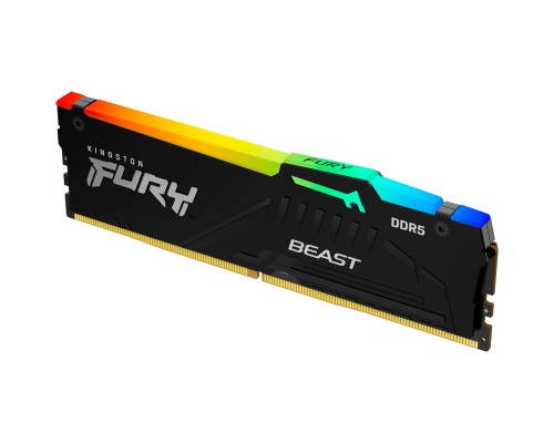 Модуль пам'яті для комп'ютера DDR5 64GB (2x32GB) 5600 MHz Beast RGB EXPO Black Kingston Fury (ex.HyperX) (KF556C40BBA-64)