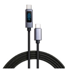 Дата кабель USB-C to USB-C 2.0m 100W LCD Display Nylon Black Vinga (VYDCCC22100D)