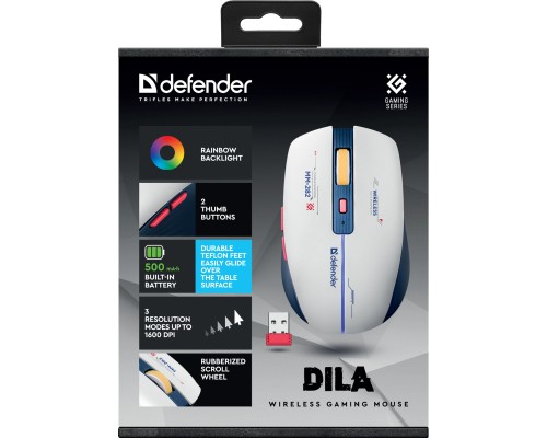 Мишка Defender Dila MM-282 Wireless White/Blue (52282)