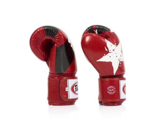 Боксерські рукавички Fairtex BGV1 Nation Print Red 14 унцій (бинти в комплекті) (BGV1_Print_14oz_Red)