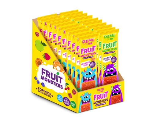 Цукерка Demi Fruit Monsters Пастила фруктова з смаком полуниці 15 г (de.21937)