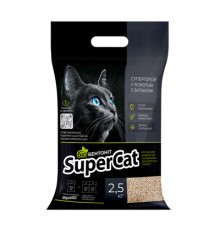 Наповнювач для туалету Super Cat Рослинний біобентоніт комкуючий 2.5 кг (3533)