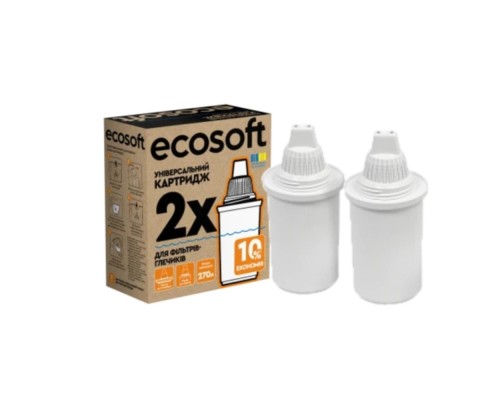 Картридж для фільтра глечика Ecosoft Універсальний для фільтрів-глечиків 2 шт (4820056802597)