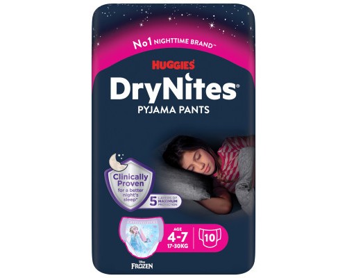 Підгузки Huggies DryNites для девочек 4-7 лет 10 шт (5029053527581)