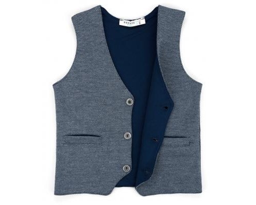 Жилет дитячий Breeze трикотажный с кармашками (10555-152B-blue)