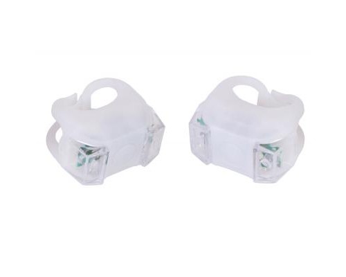 Комплект велофар Velotrade мигалка 2шт BC-RL8002 белый+красный свет LED, белый корпус (L-019)