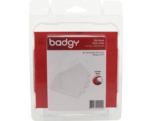 Картка пластикова чиста Badgy 0.76 мм Cards Thick, 100шт (CBGC0030W)