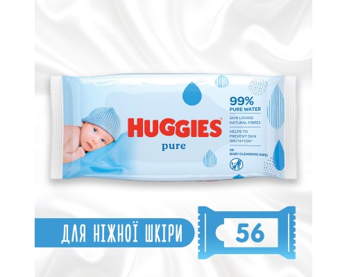 Дитячі вологі серветки Huggies Pure 56 шт (5029053550039)