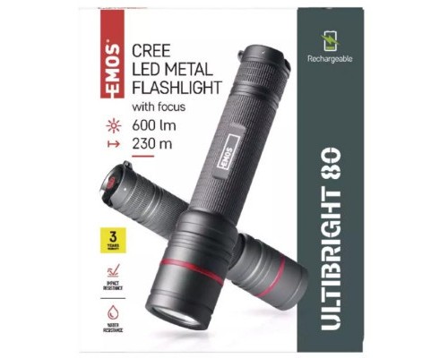 Ліхтар EMOS P3180 600Lm Li-ion Metal (P3180)