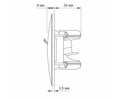 Телефонна розетка Videx BINERA CAT3  черн (VF-BNSK1TF3-BG)