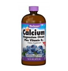 Мінерали Bluebonnet Nutrition Рідкий Кальцій Цитрат Магнію + Вітамін D3, Смак Чорниці, (BLB-00686)