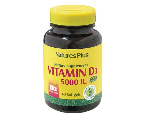 Вітамін Natures Plus Вітамін D3 5000IU, 60 желатинових капсул (NAP-01047) Вітамін Natures Plus Вітамін D3 5000IU, 60 желатинових капсул (NAP-01047)