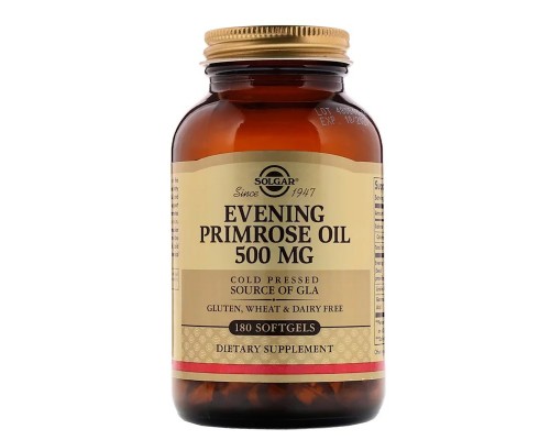 Трави Solgar Масло Примули Вечірньої 500 мг, Evening Primrose Oil, 180 же (SOL-01043)