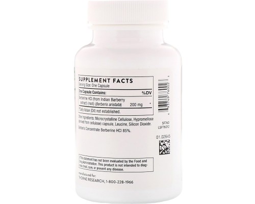 Трави Thorne Research Берберин (барбарис), Berbercap, 60 капсул (THR-76002)