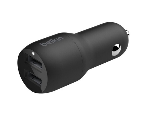 Зарядний пристрій Belkin Car Charger (24W) Dual USB-A, USB-A - USB-C, 1m, black (CCE001BT1MBK)