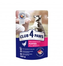 Вологий корм для собак Club 4 Paws для цуценят з куркою в желе 100 г (4820083908897)