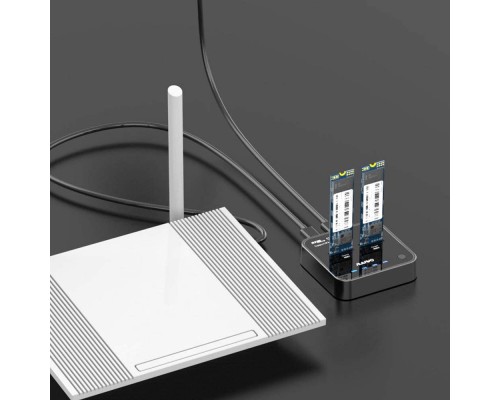 Док-станція для накопичувачів Maiwo 2*NVMe M.2 SSD Key M/B+M USB 3.1 Gen2 Type-C (K3016P)