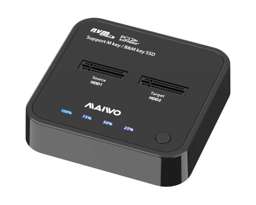 Док-станція для накопичувачів Maiwo 2*NVMe M.2 SSD Key M/B+M USB 3.1 Gen2 Type-C (K3016P)
