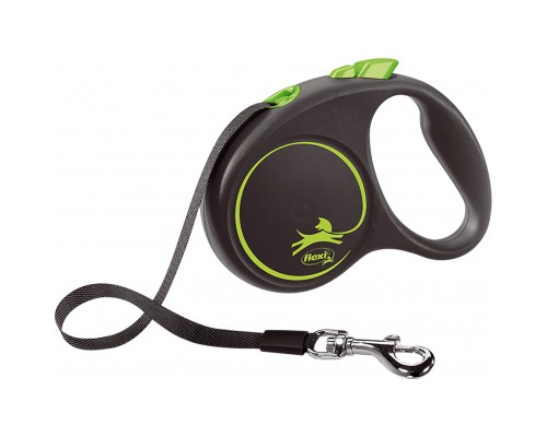 Повідок для собак Flexi Black Design S стрічка 5 м (зелений) (4000498033920)