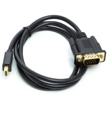 Кабель мультимедійний mini DisplayPort (M) to VGA (M), 1.0m, black PowerPlant (CA911998)