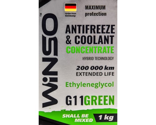 Антифриз WINSO COOLANT CONCENTRATE WINSO GREEN G11 концентрат 1kg (881020) 