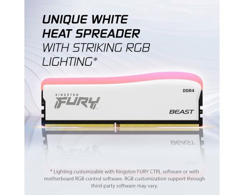 Модуль пам'яті для комп'ютера DDR4 8GB 3600 MHz Beast White RGB SE Kingston Fury (ex.HyperX) (KF436C17BWA/8) Модуль пам'яті для комп'ютера DDR4 8GB 3600 MHz Beast White RGB SE Kingston Fury (ex.HyperX) (KF436C17BWA/8)