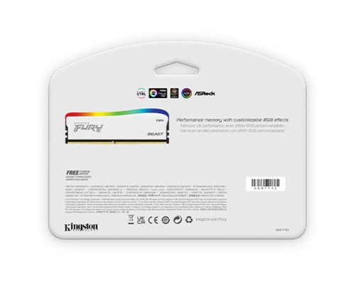 Модуль пам'яті для комп'ютера DDR4 8GB 3600 MHz Beast White RGB SE Kingston Fury (ex.HyperX) (KF436C17BWA/8) Модуль пам'яті для комп'ютера DDR4 8GB 3600 MHz Beast White RGB SE Kingston Fury (ex.HyperX) (KF436C17BWA/8)