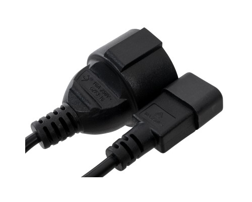 Кабель живлення C14 M to Schuko F 0.75mm2 Copper Vinga (VPCC14S75C)