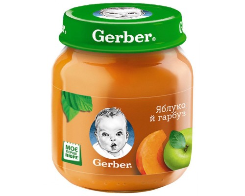 Дитяче пюре Gerber Яблуко і гарбуз, 130 г (1227245)