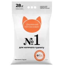 Наповнювач для туалету Super Cat №1 Деревний вбирний 6+1 кг (6974)