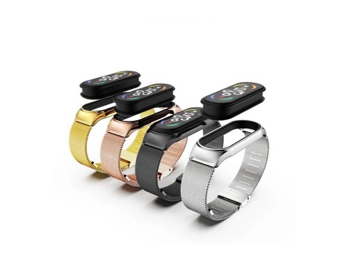 Ремінець до фітнес браслета BeCover Metal для Xiaomi Mi Smart Band 7 Gold (707495)