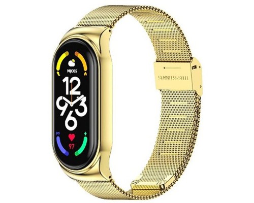 Ремінець до фітнес браслета BeCover Metal для Xiaomi Mi Smart Band 7 Gold (707495)