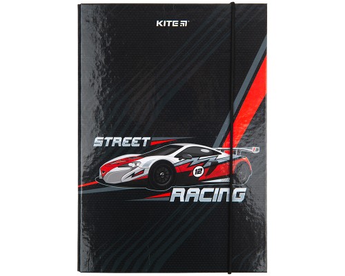 Папка для зошитів Kite В5 на гумці Racing , картон (K23-210-2)