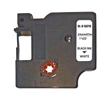Стрічка для принтера етикеток UKRMARK D-53713P-BK/WT, сумісна з DYMO 53713/S0720930, для серії D1. 24мм х 7м. black on white (900616)