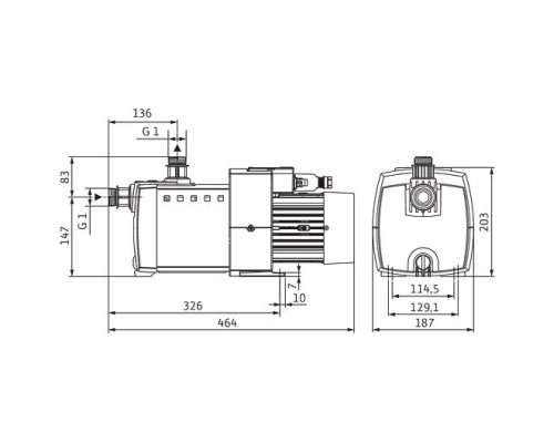 Садовий насос Wilo HiMulti 3-45 P, поверхневий, 4 м3/год, 8 бар, 0.8 кВт, 230V (4194284)