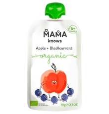 Дитяче пюре Mama knows Органічне Яблуко та Чорна смородина 90 г (4820016254572)