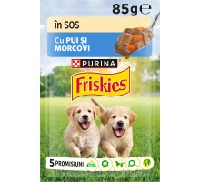 Вологий корм для собак Purina Friskies Junior з куркою та морквою у підливці 85 г (7613035800861/8445290751096)