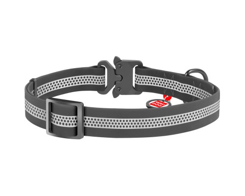 Нашийник для тварин WAUDOG Waterproof металева пряжка-фастекс XXL Ш 40 мм Д 46-70 см сірий (261711)
