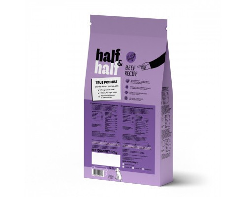Сухий корм для собак Half&Half для середніх порід з яловичиною 12 кг (4820261920758)