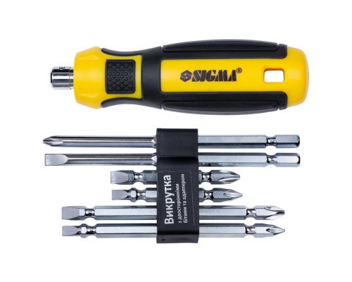 Викрутка Sigma з двосторонніми бітами 6в1 + адаптер CrV Mega (4009711)